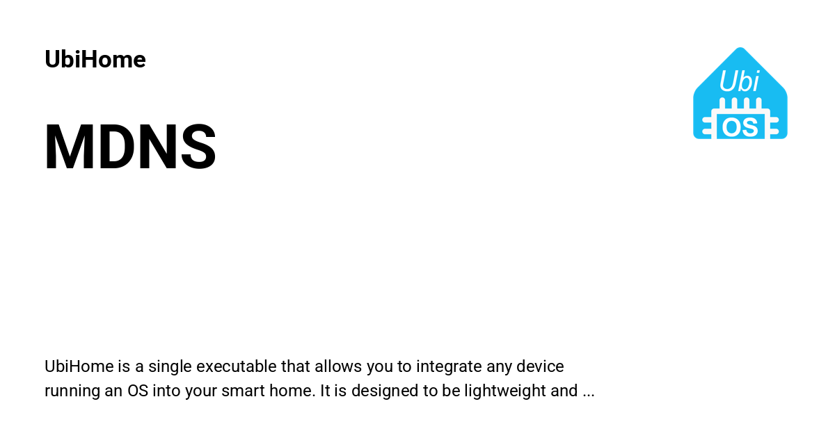mdns-ubihome